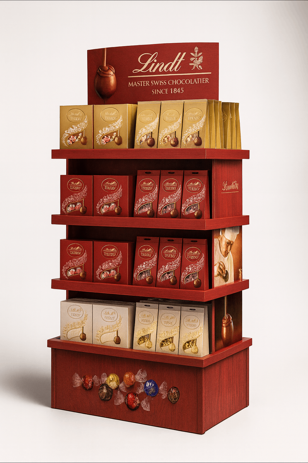 Custom Wooden Chocolate Display Racks for Retail