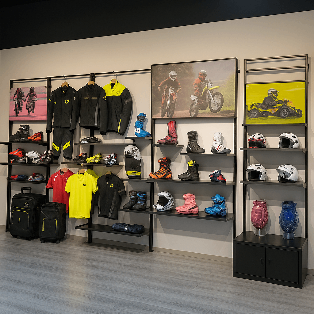 Wall-Mounted Sports Display Rack for Retail Chains