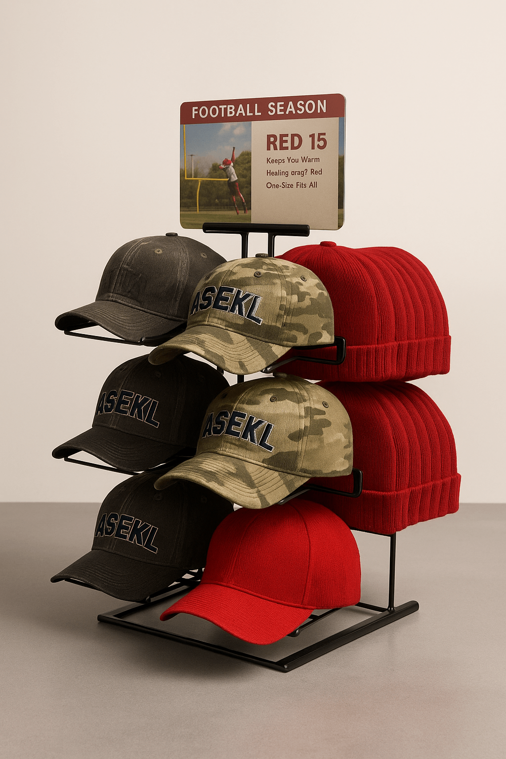 Countertop Metal Ball Cap Rack for Retail Buyers