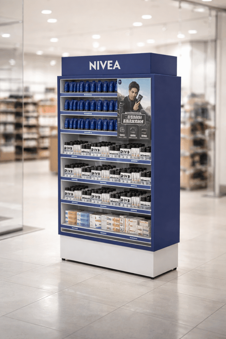 7-Layer Cosmetic Display Rack with Logo
